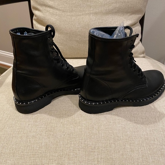 Black Combat Boots genuine leather - Picture 3 of 5
